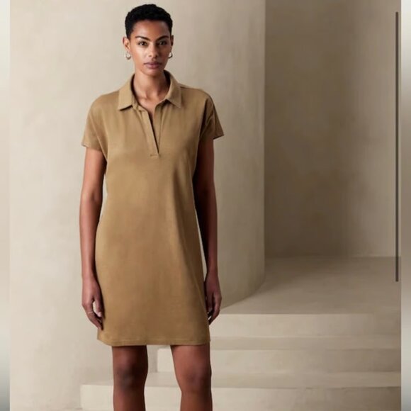 Banana Republic Dresses & Skirts - Banana Republic Whiskey COLLARED KNIT MINI DRESS/NWT/M